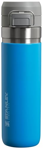 Stanley Quick Flip GO Water Bottle 24 OZ | Push Button Lid | Leakproof & Packable for Travel & Sports | Insulated Stainless Steel | BPA-Free | Azure