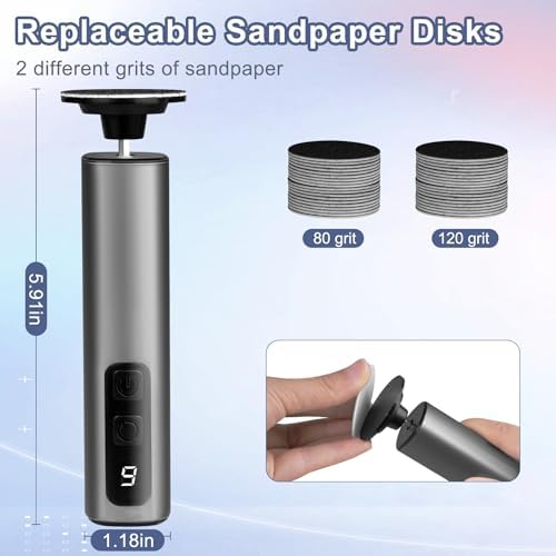 Electric Foot Callus Remover,2 in 1 Callus Romover for Feet, 9 Speed Adjustable Professional Electric Foot Sanders with Rechargeable Battery, Foot File Pedicure Foot Scrubber for Women Men