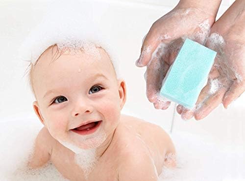 Special Supplies (12 Pack) Baby Bath Sponges Soft Foam Scrubber with Cradle Cap Bristle Brush - Body, Hair, and Scalp Cleaning - Gentle on Infant, Toddler Sensitive Skin - Great Sensory Feel