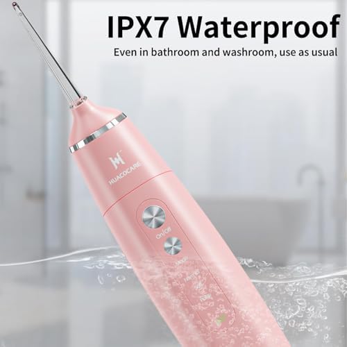 Water Flosser Equipped with Two Water Tanks for Home and Travel,3 Modes Dental Oral Irrigator,Portable,IPX7 Waterproof,Powerful Battery Life, Water Dental Flossers for Teeth (Pink)