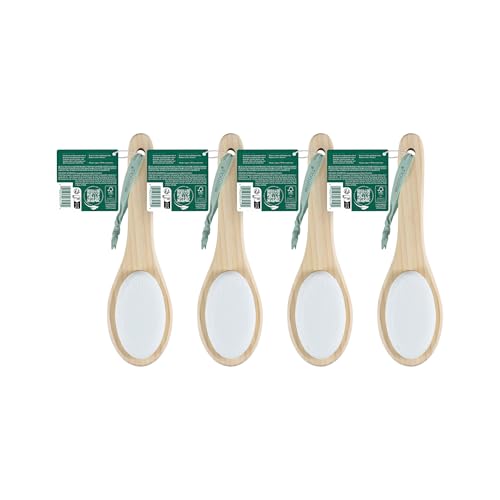 EcoTools Foot Brush + Pumice, Foot Scrubber Brush for Cleansing & Dead Skin Removal, Reveal Smooth, Soft Feet, Foot Brush for Shower & Bath, Eco-Friendly, Cruelty-Free Bristles, 4 Count