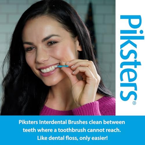 Piksters Interdental Brushes, 35 pk, Size 00, Interdental Tooth Brush for Extremely Tight Gaps, Gum Soft Bristles for Plaque Removal, Safe for Braces