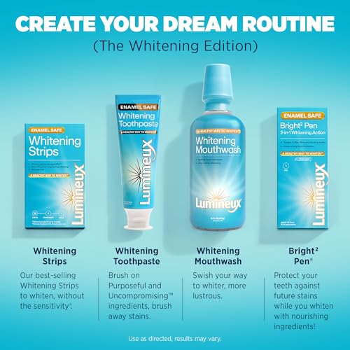 Lumineux Teeth Whitening Toothpaste 3 Pack Peroxide Free Enamel Safe for Sensitive Whiter Teeth, Fluoride Free, No Alcohol, Artificial Colors, SLS Free Dentist Formulated - 3.75 Oz
