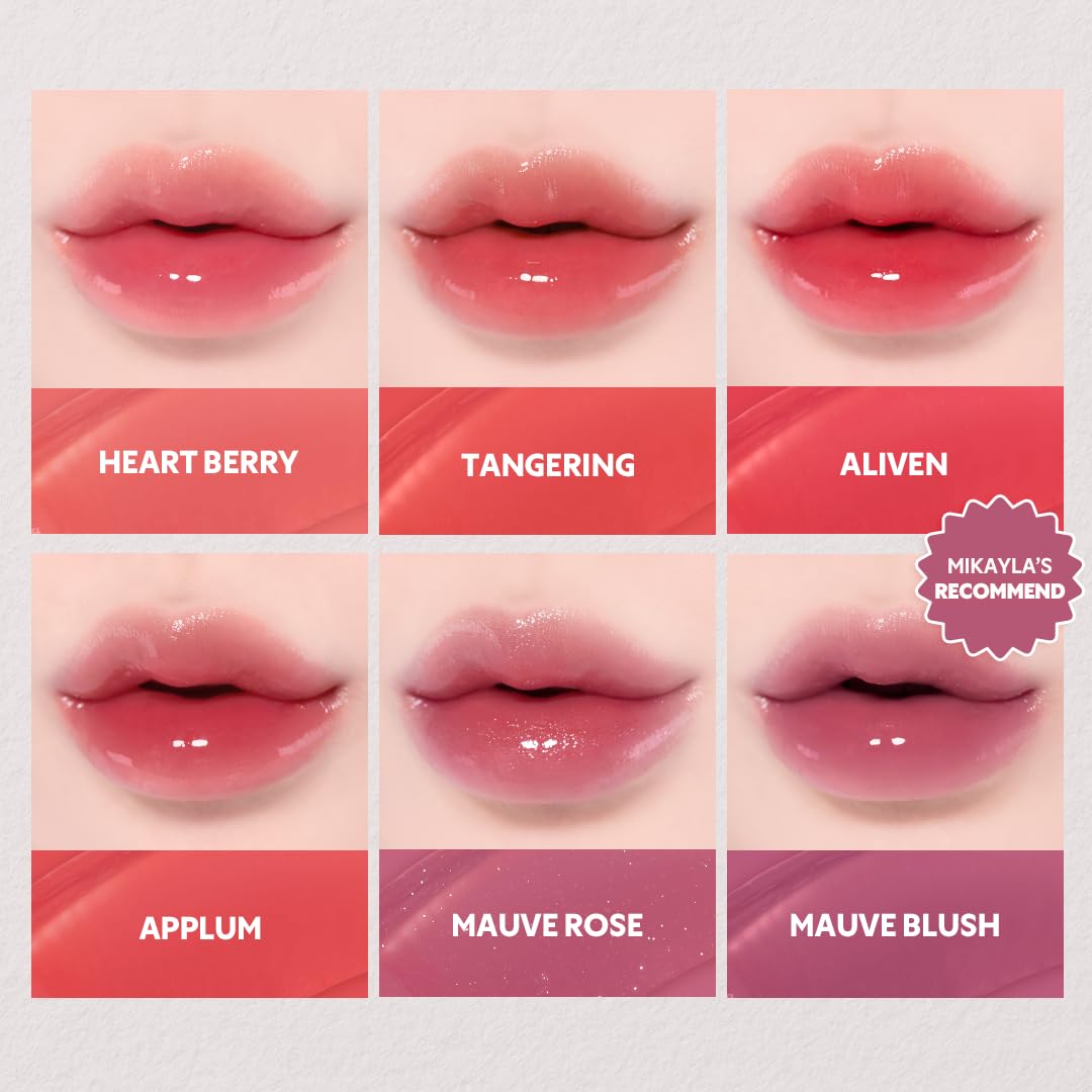 TIRTIR [*Mini Size Waterism Tinted Lip Gloss #06 Honey Nut, 0.06 Fl Oz – Kiss Ready Lipgloss, 12H Long Lasting Non Sticky Natural Tinted Glow Korean Multiuse Cheek and Lip Tint for Women gift