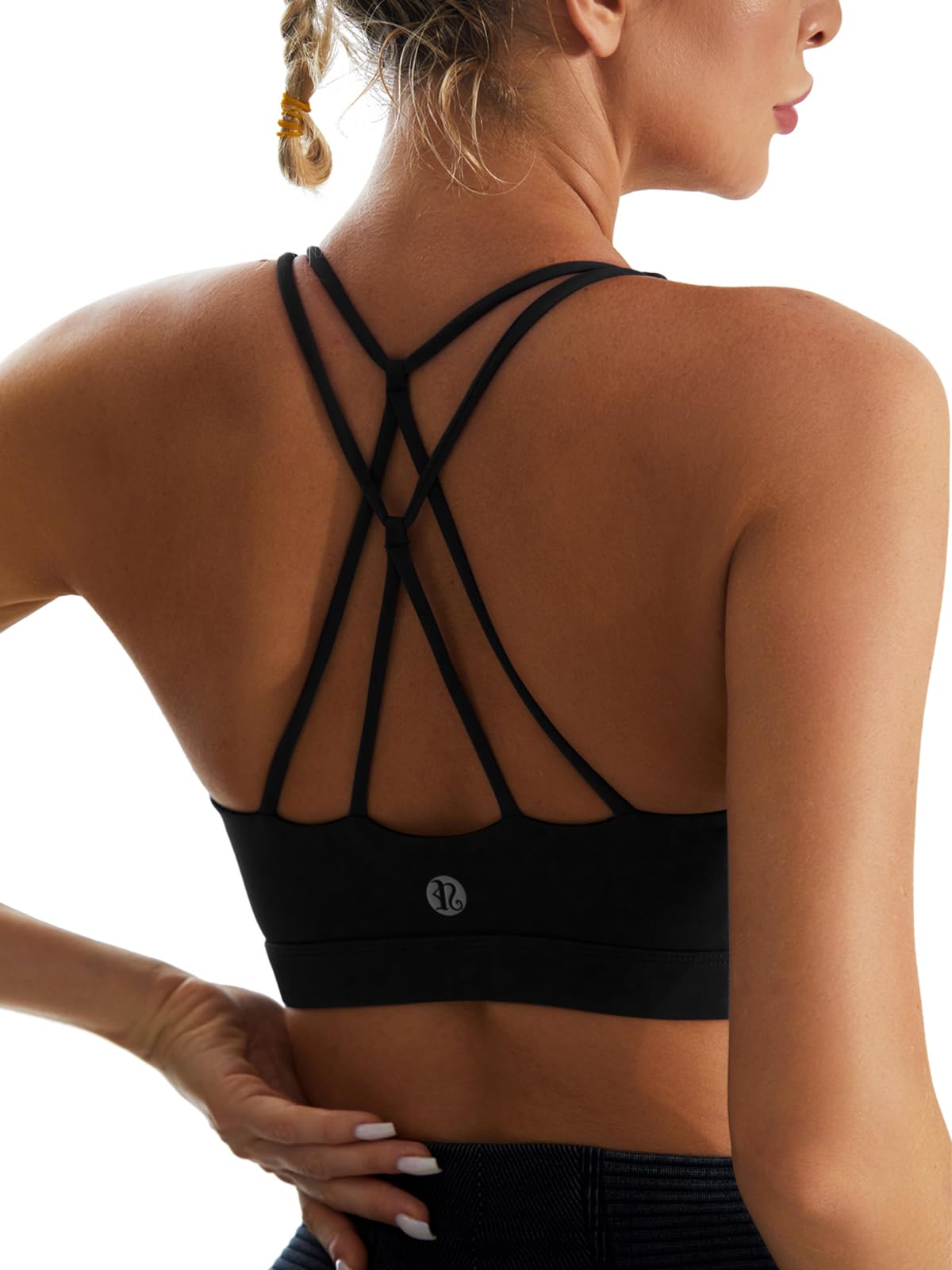 Sports Bras for Women,Padded Black Sports Bra Tank Top Sexy Crisscross Back High Impact Longline Workout Yoga Bra(WX2934Black,S)