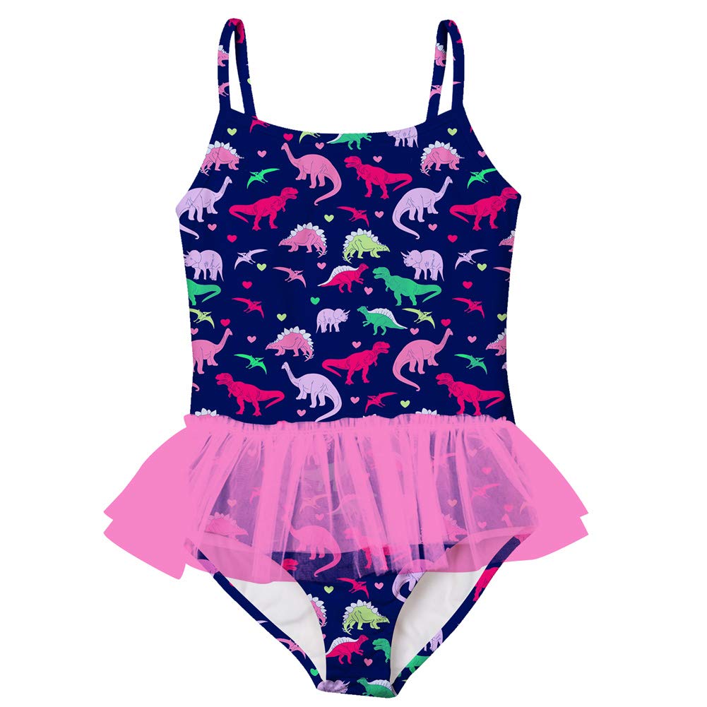 swimsobo Girl Size Size 5-6 Years Swimsuits One Piece Bathing Ruffle Tutu Swimwear Swimming Swinwear Blue Red