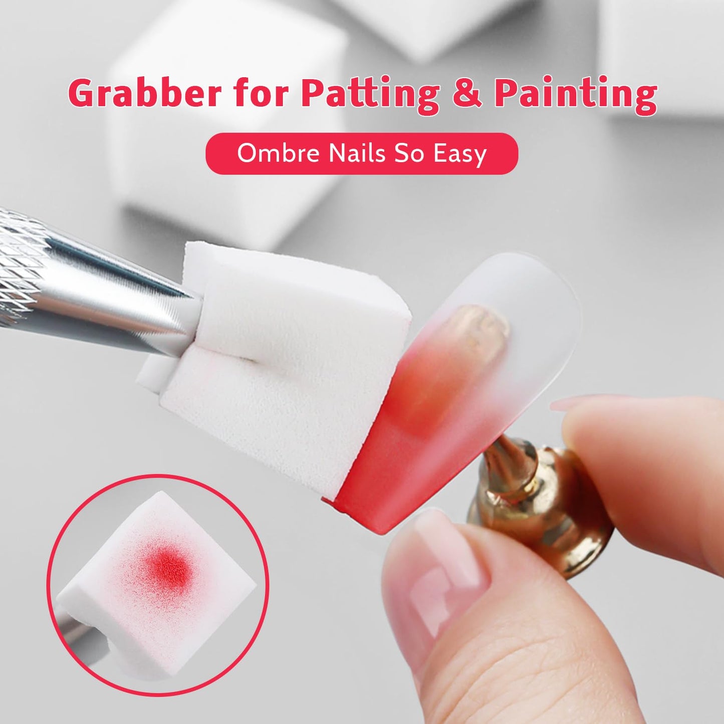Sponge Pat Paint Nail Gel & Tools Kit, 9 Colors Ombre Nails Gradient Gel Nail Blush Blooming Aura Nails Drawing Stripper Floral Painting Nail Art, No Wipe, UV/LED Curing (9 Colors Set K)