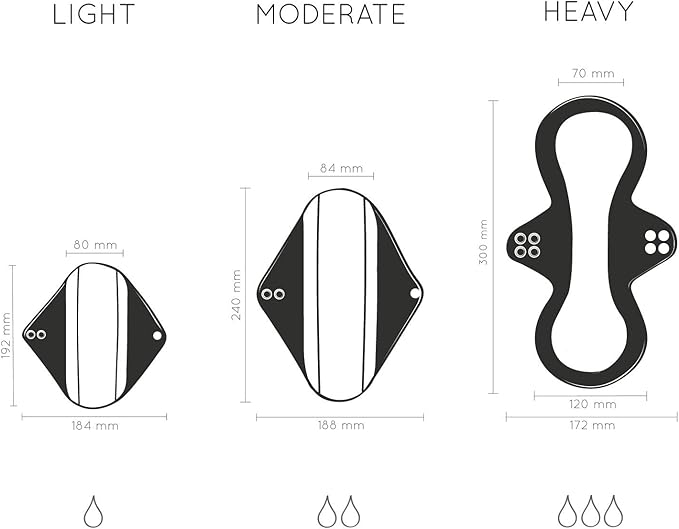Cloth Panty Liners with Discreet Pouch | Reusable Panty Liners Light Flow | Washable Menstrual Pads | Reusable Feminine Pads | Washable Panty Liners | Reusable Panty Liners for Women | Bambaw