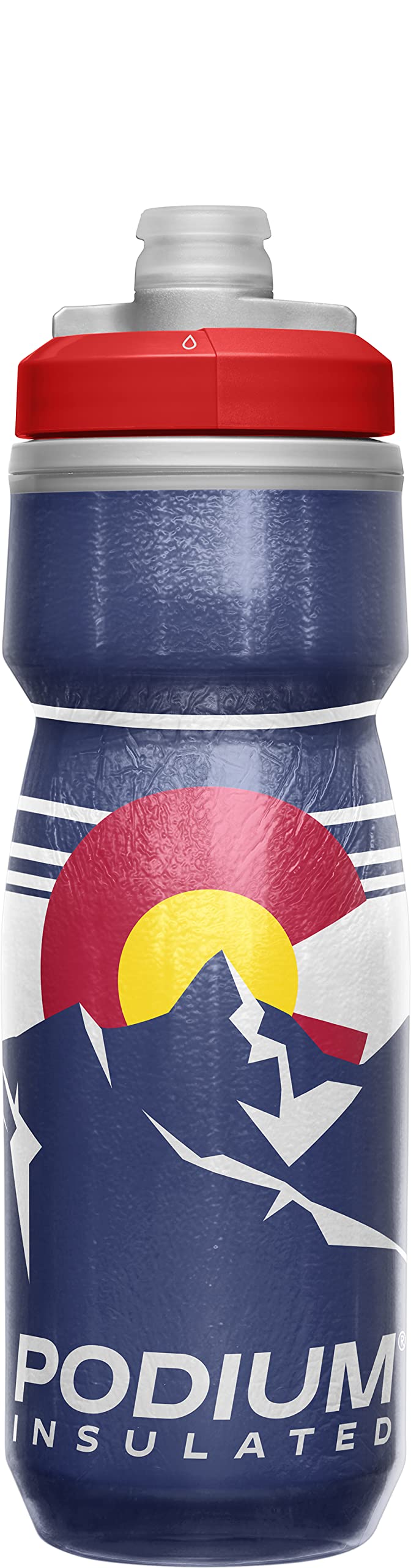 CamelBak Podium Chill Insulated Bike Water Bottle - Easy Squeeze Bottle - Fits Most Bike Cages - 21oz, Colorado
