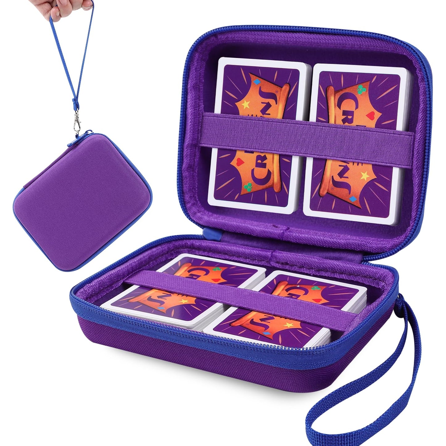 tombert Carrying case for PTCG Trading Cards Hard-Shell Storage Box fits Magic MTG Cards and PTCG, Holds 300+ Cards(purple)