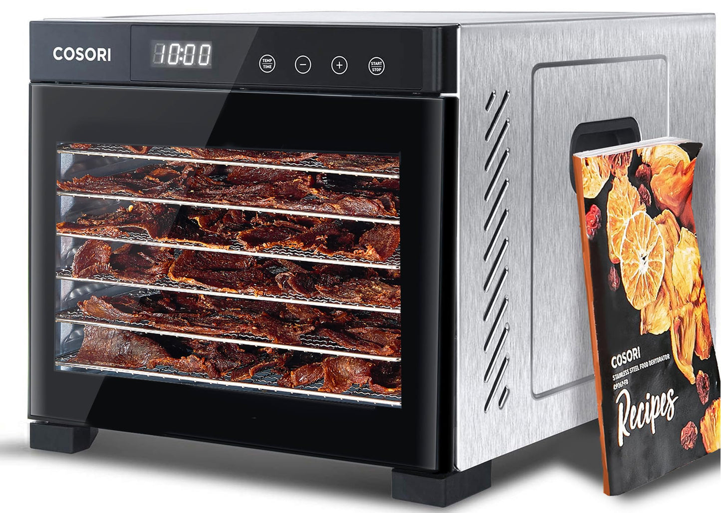 COSORI Food Dehydrator for Jerky, Large Drying Space with 6.48ftΒ², 600W Dehydrator Machine, 6 Stainless Steel Trays, 48H Timer, 165Β°F Temperature Control, Yogurt Maker, for Herbs, Meat, Fruit
