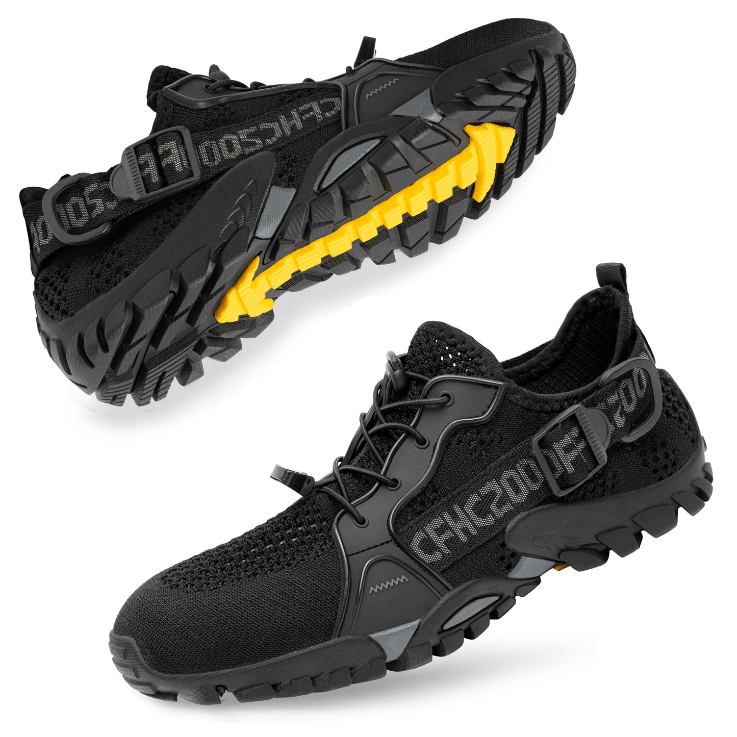 SOBASO Women Water Shoes Mens Quick Dry River Fish Beach Shoes for Surf Beach Pool Lake Yoga Boating All Black