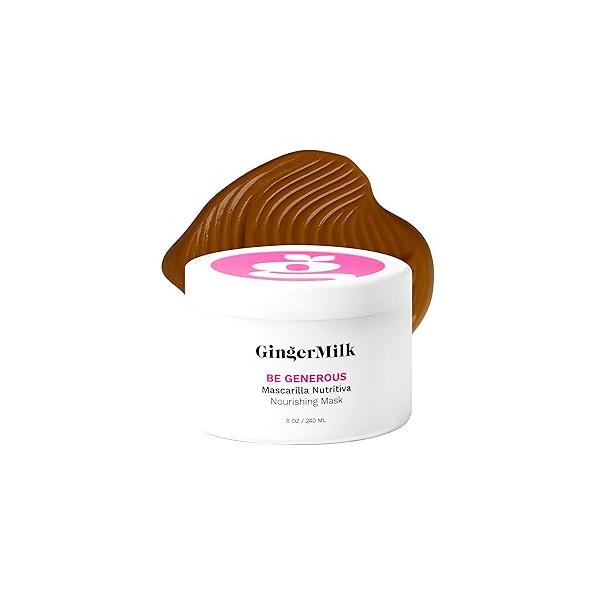 GINGER MILK Be Generous Hair Mask - Ginger, Castor & Biotin Deep Nourishing Repair for Dry or Damaged Sulfate-Free, Vegan, 8 oz