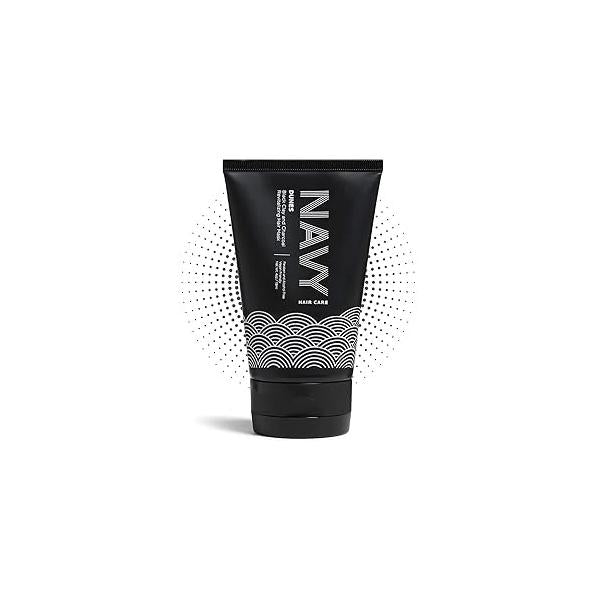 NAVY HAIR CARE Hydrating Hair Mask - 4 Fl oz | Clay for Dry Damaged Growth & Repair Paraben Free Vegan Friendly Dunes Black and Charcoal Revitalizing