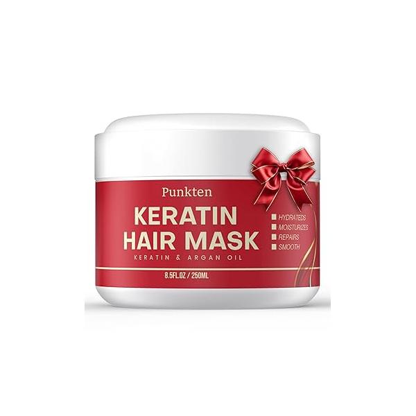 Punken Keratin Hair Mask Deep Conditioner Hydrating For Dry Damaged Hair- Treatment Leaving Smooth And Shiny All Type 250ML