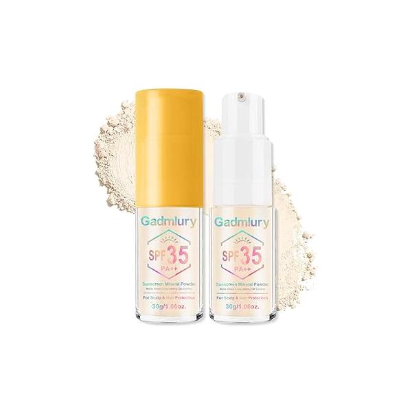 Mineral Sunscreen Powder, for Scalp & Hair, 0.71 Oz. SPF 35 PA++, Spray Powder with Broad Spectrum UV Protection, Lightweight, Easy to Apply, No-Greasy, Cruelty-Free (1PC)