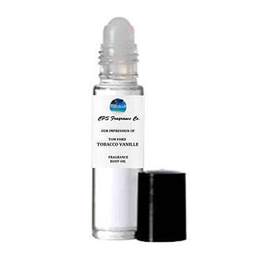 TOBACCO VANILLE For Women & Men Type Hypoallergenic Pure Perfume Body Oil Roll On 1/3oz (10ml) CPS Fragrance Co. Impression made with Pure essential Oils + Organic Fractionated Coconut Oil