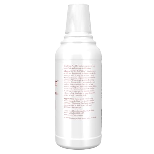 NOW Solutions, Xyliwhite™ Mouthwash, Cinnafresh Flavor, Naturally Freshens Breath, Cleanses Teeth and Gums, 16-Ounce