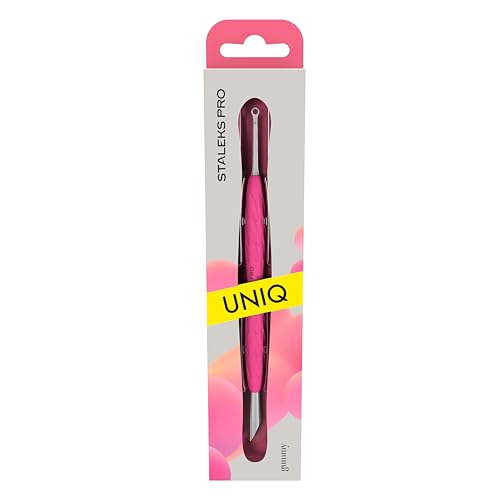 STALEKS UNIQ PQ-11/2 Double Manicure Instrument with Silicone Grip (Ring + Hoof Sticks)