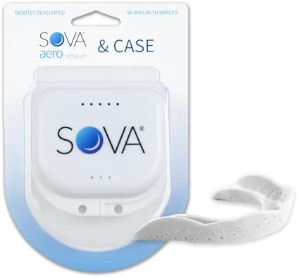 SOVA Aero Night Guard with Case - 1.6mm Thin - Custom-Molded Fit - Protects Against Nighttime Teeth Grinding & Clenching - FSA/HSA Eligible - Odor & Taste Free - Remoldable Up to 20 Times - Non Toxic