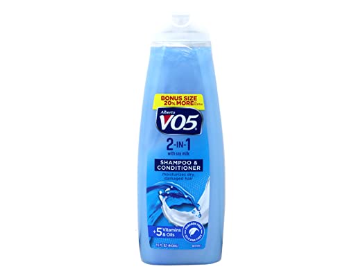 Alberto VO5 2 in 1 Moisturizing Shampoo/Conditioner, Softens and Shines, 6 Pack of 12.5 Oz Bottles