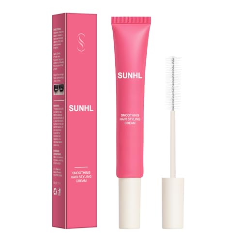 Sunnyholiday Styling Cream for Hair, Taming Wand 3-in-1 Formula Controls Flyaways, Smooths Frizz & Styles Edges Lightweight Hold, No Flaking, Slick Back Hair Products for All Hair Types (0.6 oz.)