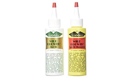 Wild Growth Set (Hair Oil 4 oz + Light Oil Moisturizer 4 oz)