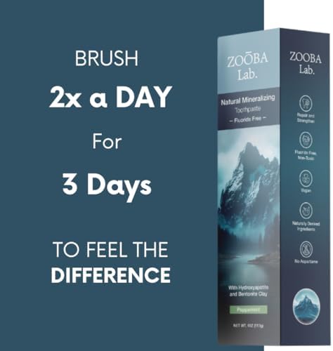 Natural Fluoride Free Toothpaste with Hydroxyapatite Remineralizing Whitening Bentonite Clay, Vegan - Sensitive Teeth - Doctor Recommended for Healthy Adults & Kids, Non-Toxic