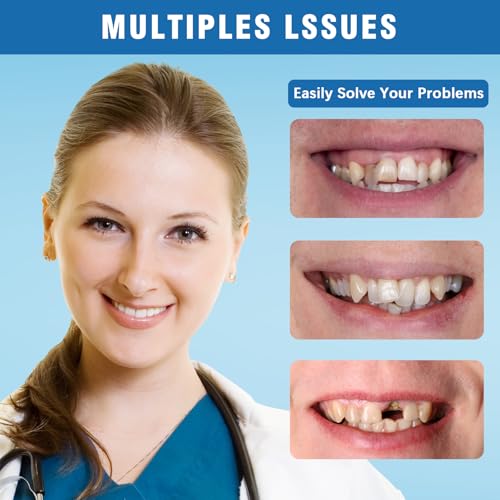 Moldable False Teeth - Silicone Dentures - Men and Veneers Teeth for Women - Upper and Lower Matching Set - Fix Your Smile at Within Minutes - 1PCS
