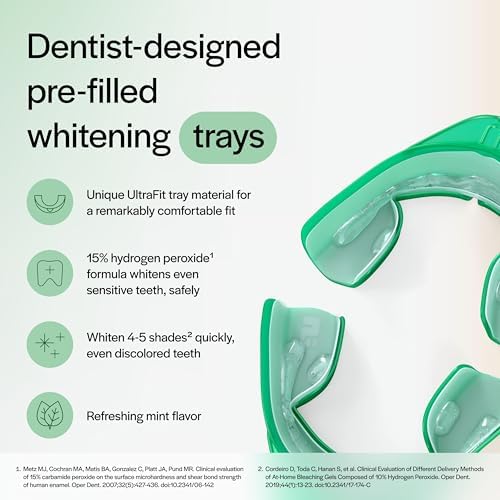 Opalescence Go 15% Mint - Prefilled Teeth Whitening Trays - 15% Hydrogen Peroxide - (10 Treatments) Made by Ultradent Products. Teeth Whitening Kit -Mint - Includes 2Chill Toothbrush 5194-1T