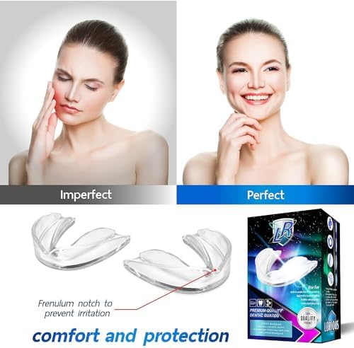 Mouthguard - One Size Fits All Premium Set of 6 BPA Free Moldable, Customizable and Trimmable Medical Grade Mouth Guard for Grinding Teeth Clenching Bruxism, Sport Athletic, Whitening Tray