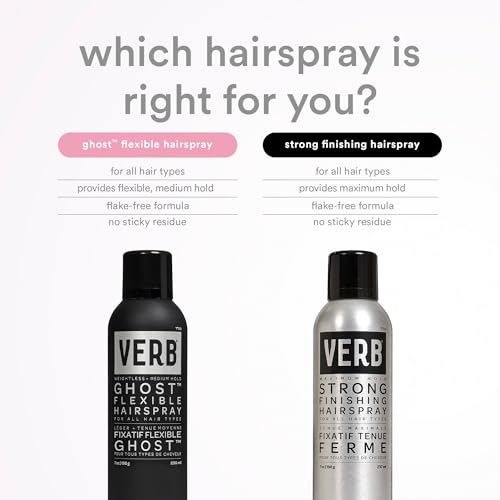 VERB Strong Finishing Hairspray, 7 oz - Firm Hold + Humidity Resistant - Warm Floral Scent