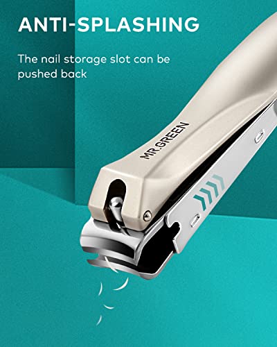Nail Clippers for Thick Nails, Professional Nail Cutter with Catcher, Medical Grade Stainless Steel, Sharp and Durable Nail Clipper Kit for Men and Women, Bionics Design(Small and Big) M-1210plus