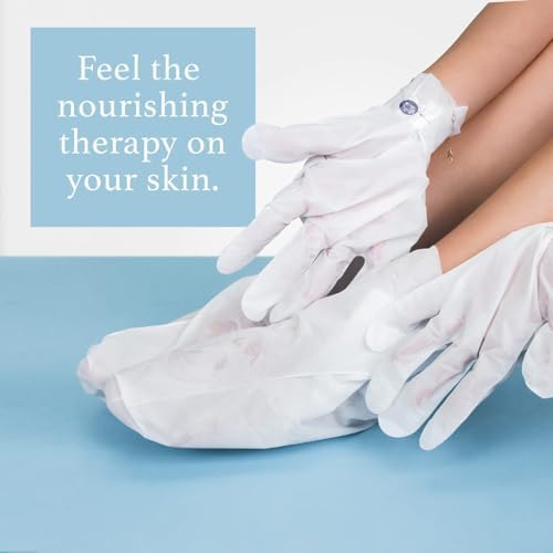 Epielle Moisturizing Hand & Foot Masks 12 Pairs, Soften Dry Hands & Cracked Heels with Sunflower Seed Oil & Avocado Oil, Korean Skin Care, Spa Self Care Gifts for Women, 6 Gloves & 6 Socks