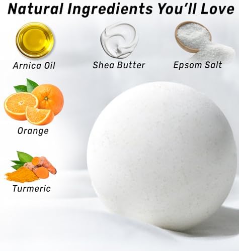 Natural Bath Bombs Luxurious Bath Foam Gift for Dry Skin Hydration Moisturizing Turmeric Arnica Orange Essential Oil Infused for A Blissful Experience