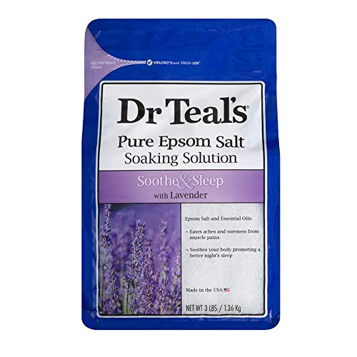Dr. Teal's Pure Epsom Salt Soaking Solution Gift Set (3 Pack, 3lbs ea.) - Soothe & Sleep Lavender, Relax & Relief Eucalyptus with Spearmint, Wellness Therapy with Rosemary & Mint