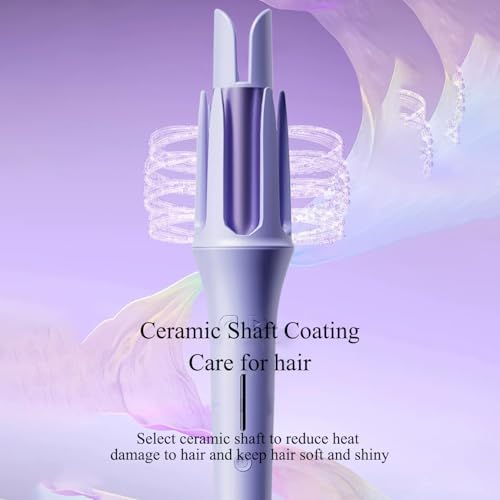 Automatic Hair Curler, 4 Temperature & 3 Timer Settings, Auto Shut-Off, Anti-Scald, Rotating Curling Wand