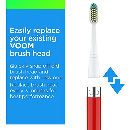 Voom Sonic - Go 1 Replacement Heads | Replacement Brushes | Advanced Bristle Technology| Soft DuPont Nylon Bristles | Oral Care, 4 Count (Pack of 1)