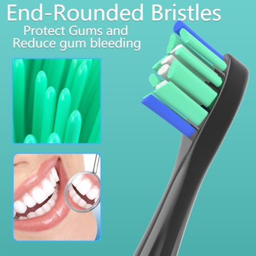 Replacement Heads Compatible with Sonicare Toothbrush, Replacement Brush Head for Philips Sonicare Electric Toothbrush 4100 5100 6100 9900 C2 W3 and More Snap-on Handles (8white+8black)