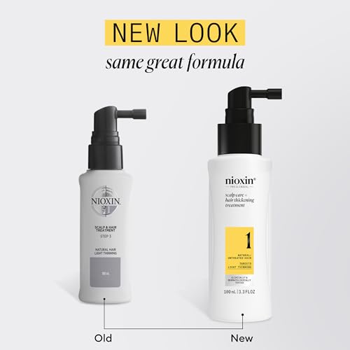 Nioxin System 1 Scalp Care + Hair Thickening Leave-In Treatment | For Natural Hair with Light Thinning | Strengthen Against Damage & Breakage with Niacinamide & Biotin
