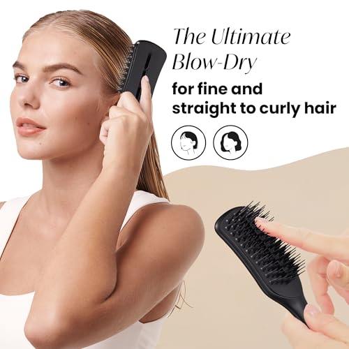 Tangle Teezer Ultimate Blow Dry Brush, Vented Hair Brush for a Quick & Easy Blowout, Adds Volume & Lift, for Fine to Medium Hair Types, Jet Black
