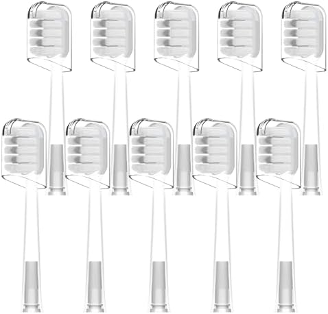 Toothbrush Heads Replacement Compatible with Laifen Wave Electric Toothbrush, Gum Care - Transparent, 10 Pack