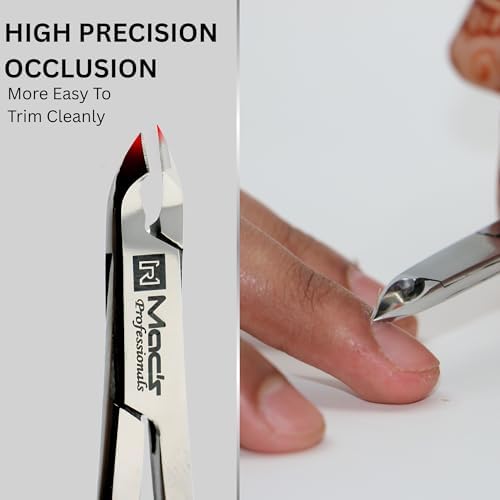 Macs Professional Cuticle Nipper – Surgical Stainless Steel, Precision Half-Jaw Blades, Ergonomic 4-Inch Cuticle Remover & Trimmer for Manicure & Pedicure