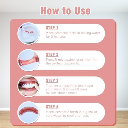 Tooth Repair Kit, Dentures for Women and Men, Silicone Dentures Upper and Lower, Fix Your Smile at Home Within Minutes, Natural Shade False Teeth & Veneers