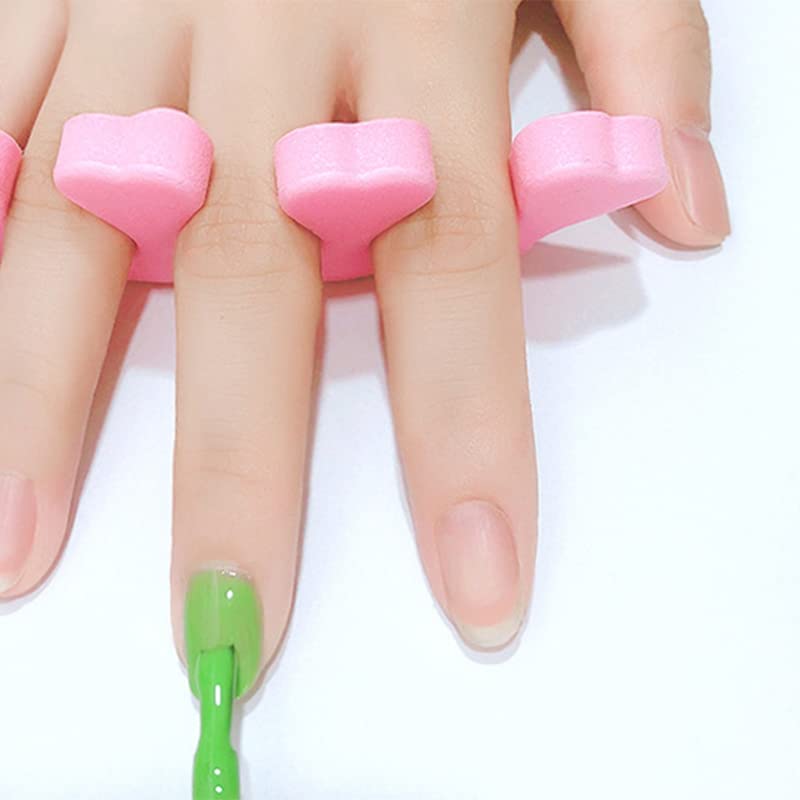 100PCS Sponge Toe Separator, Soft Toe Spreader Nail Art Finger Separator Divider Spacer Manicure Pedicure Tool for Nail Polish (Pink)