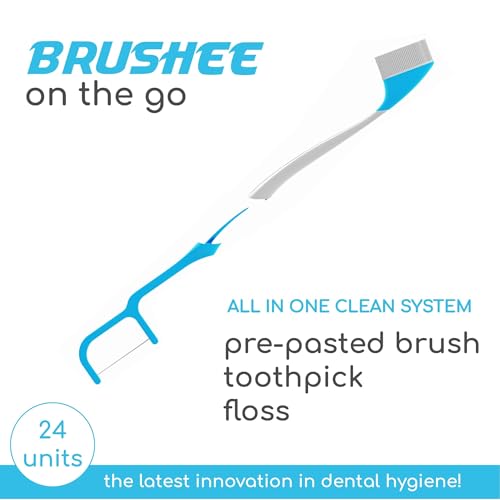 The Evolution of Oral Care | 4-in-1 Tool (Paste + Brush + Floss + Pick) | Individually Wrapped | Disposable | Prepasted Travel Toothbrushes | Small Adult Toothbrush - (24-Pack)