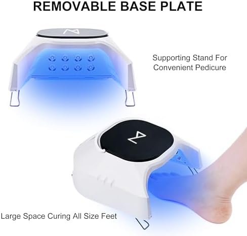 M - GlowPro Professional Hybrid 86W Wireless Rechargeable UV LED Nail Curing Lamp Cordless Nail Dryer for Gel Nails, Manicure, Pedicure (Ombre Purple)