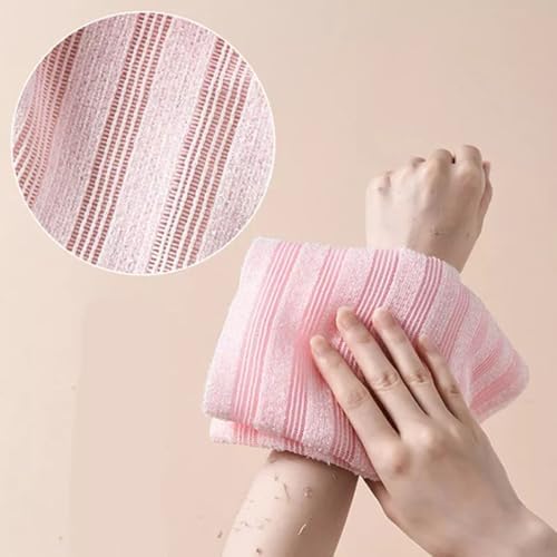 Blissal Exfoliating Shower Towel - Long Washcloth Back Body Scrubber for Men & Women (Black)