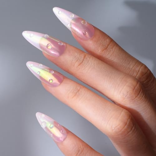 Pretty Diva Aurora Chrome Nail Powder - Iridescent Unicorn Chrome Nail Powder Multi Color Shifting Moonlight Chrome Powders, Magic Aurora Moonlight Effect Chrome Pigment Powder for Nail Art