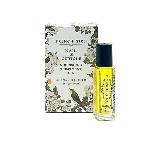 French Girl Nail & Cuticle Oil - Hydrating Nail Strengthener and Growth Treatment, Cuticle Softener, Nail Growth Oil to Repair Dry, Damaged Nails, Clean, Vegan & Cruelty-Free, .3 oz
